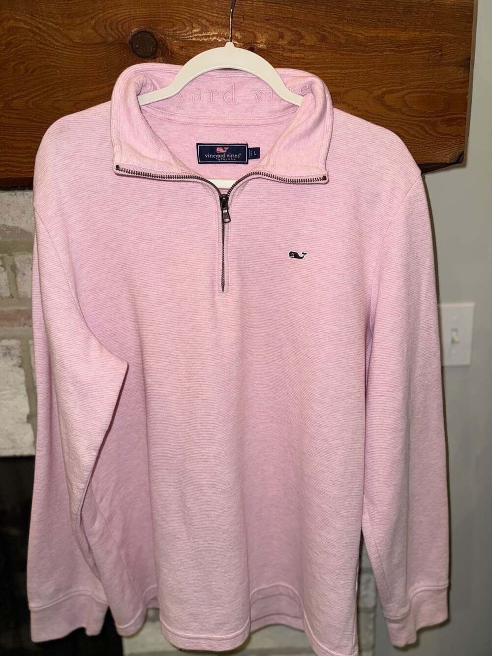 Vineyard Vines Saltwater Quarter-Zip Size L Pink Pullover